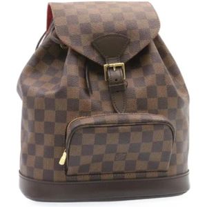 Louis Vuitton Vintage, Pre-owned, Dames, Bruin, ONE Size, Leer, Pre-owned Canvas backpacks
