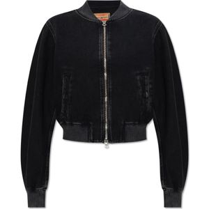 Diesel, Jassen, Dames, Zwart, S, Denim, ‘De-Kiddo’ jas