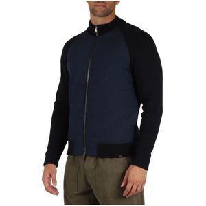 Paul & Shark, Jassen, Heren, Blauw, L, Wol, Gewatteerde Wol Zip Trui Typhoon Platinum