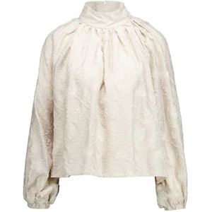 Drykorn, Elegante Beige Blouse met Verfijnde Details Beige, Dames, Maat:S