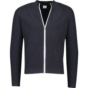 Blue Industry, Truien, Heren, Blauw, 2Xl, Katoen, Donkerblauwe Katoenen Cardigan met Rits