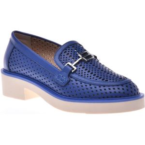 Baldinini, Schoenen, Dames, Blauw, 39 1/2 EU, Leer, Loafer in blue calfskin