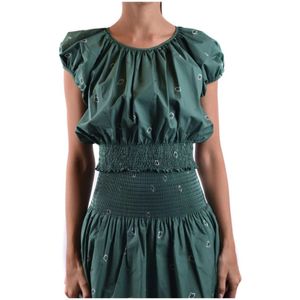 Kenzo, Elegante Groene Katoenen Blouse Groen, Dames, Maat:M