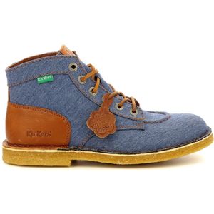 Kickers, Schoenen, Heren, Blauw, 44 EU, Leer, Comfort Veterschoenen