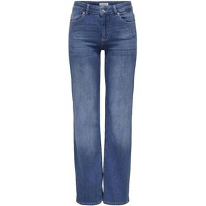 Only, Jeans, Dames, Blauw, L L32, Denim, Straight Denim Jeans in Medium Blue