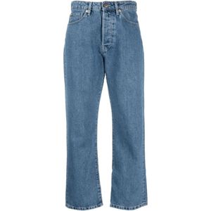 3X1, Donkerblauwe Cropped Leg Jeans Blauw, Dames, Maat:W30