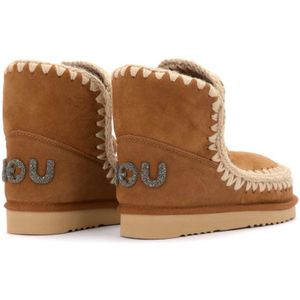 Mou, Schoenen, Dames, Beige, 38 EU, Wol, Glitter Logo Cognac Eskimo 18 Laars