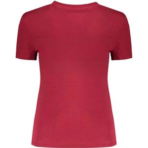 Tommy Hilfiger, Tops, Dames, Rood, XL, Rode Korte Mouw Logo Print T-shirt