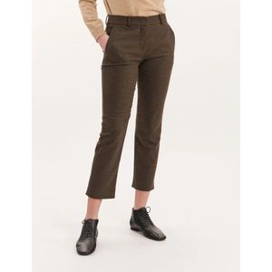 Ines De La Fressange Paris, Broeken, Dames, Groen, XS, Wol, Audrey khaki broek