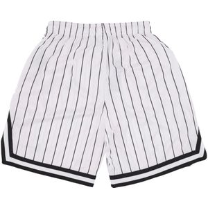 Karl Kani, Sport, Heren, Wit, L, Polyester, Pinstripe Mesh Basketbalshorts Wit/Zwart