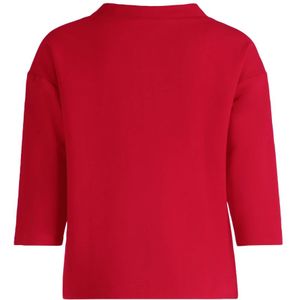 Betty Barclay, Sweatshirts & Hoodies, Dames, Rood, M, Glitterend Sweatshirt met Hoge Kraag