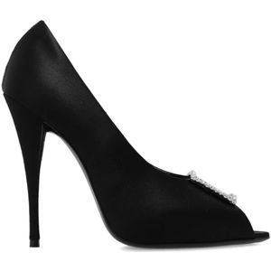 Saint Laurent, Schoenen, Dames, Zwart, 37 EU, Satijn, Franky pumps