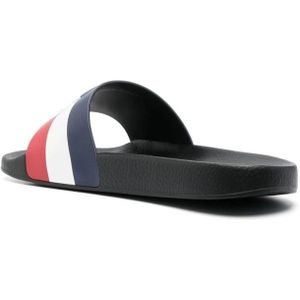 Moncler, Schoenen, Heren, Veelkleurig, 40 EU, Blauwe Basile Slides Sandalen