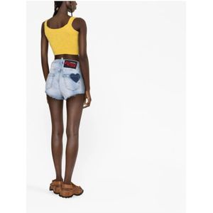 Dsquared2, Korte broeken, Dames, Blauw, S, Denim, Stijlvolle Denim Shorts voor de Zomer