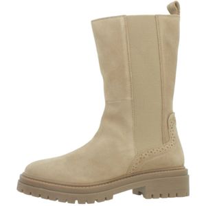 Geox, Schoenen, Dames, Beige, 40 EU, Stijlvolle Chelsea Boots in Iridea-afwerking