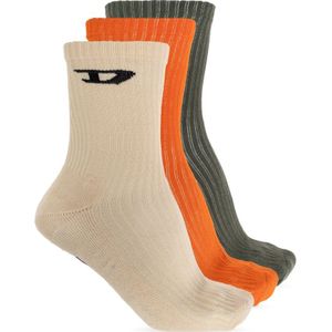 Diesel, Ondergoed, Heren, Veelkleurig, S, Katoen, Driepak sokken Skm-D-Crew-Sport-Socks