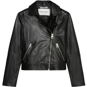 Marc O'Polo, Biker leren jas regular Zwart, Dames, Maat:XS