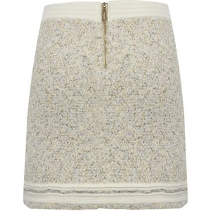 Blugirl, Rokken, Dames, Beige, S, Katoen, Boucle' lurex minirok met strass