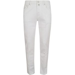 Jacob Cohën, Broeken, Heren, Wit, W33, Denim, Slim-fit Jeans