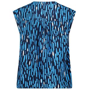 Betty & Co, Tops, Dames, Blauw, 3Xl, Blousetop met Grafische Print