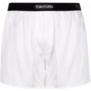 Tom Ford, Zijden Logo Boxershorts Wit, Heren, Maat:M