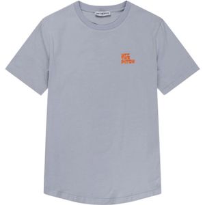 Off The Pitch, Slim Fit T-Shirt in Lichtblauw/Oranje Blauw, Heren, Maat:XL