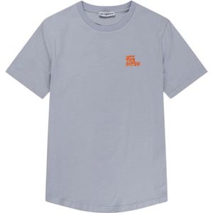 Off The Pitch, Tops, Heren, Blauw, 2Xl, Katoen, Slim Fit T-Shirt in Lichtblauw/Oranje