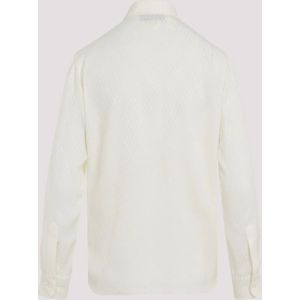 Gucci, Blouses & Shirts, Dames, Beige, S, Zijden Ivoor Wit Top Aw 24