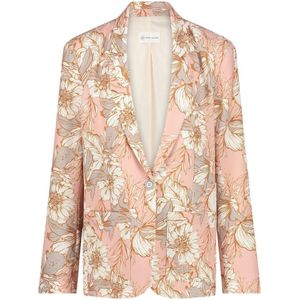 Jane Lushka, Blouses & Shirts, Dames, Roze, 2Xs, Polyester, Comfortabele Valeta Blazer | Pudra