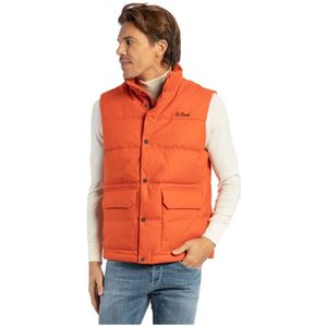 MC2 Saint Barth, Oranje Gewatteerd Vest met Zakken Oranje, Heren, Maat:L