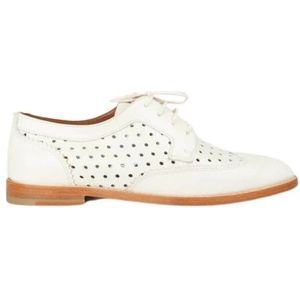 Anaki, Witte leren derbies voor modebewuste vrouwen Beige, Dames, Maat:37 EU