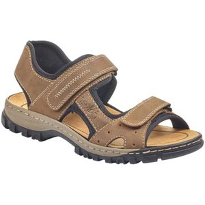 Rieker, Schoenen, Heren, Bruin, 41 EU, Bruine Casual Open Platte Sandalen