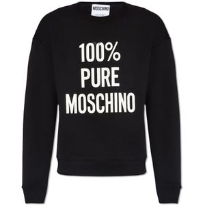 Moschino, Sweatshirts & Hoodies, Heren, Zwart, XL, Katoen, Sweatshirt met logo