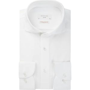 Profuomo, Overhemden, Heren, Wit, S, Katoen, Luxe Navy Japans Gebreid Overhemd