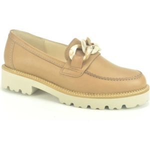 Gabor, Schoenen, Dames, Bruin, 40 EU, Stijlvolle Camel Moccasin Loafers met DZ Ketting