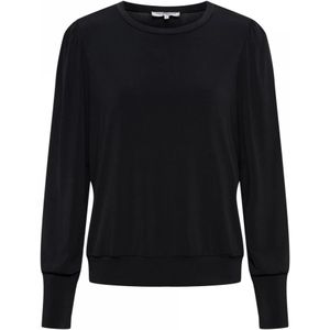 &Co Woman, Sweatshirts & Hoodies, Dames, Zwart, L, Polyester, Laureen Longsleeve Top in Jersey Kwaliteit