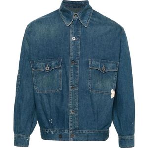 Maison Margiela, Blauwe Denim Jack voor Vrouwen Blauw, Heren, Maat:M