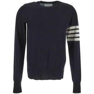 Thom Browne, Sweatshirts & Hoodies, Dames, Blauw, S, Wol, Comfortabele Wol Trui