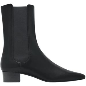 The Row, Schoenen, Dames, Zwart, 38 1/2 EU, Leer, Chelsea Boots