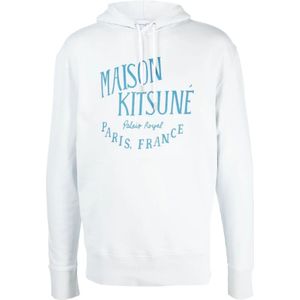 Maison Kitsuné, Sweatshirts & Hoodies, Heren, Blauw, XL, Katoen, Klassieke Hoodie Sweaters