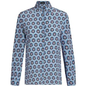 Etro, Blouses & Shirts, Dames, Veelkleurig, M, Blauw Print Shirt