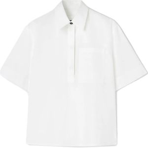 Jil Sander, Blouses & Shirts, Dames, Wit, M, Katoen, Witte Katoenen T-shirts en Polos
