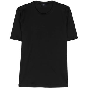 Barba, Tops, Heren, Zwart, XL, Katoen, Katoenen Melange T-shirt Gemaakt in Italië