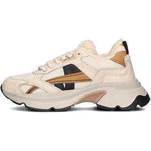 Nubikk, Schoenen, Dames, Beige, 42 EU, Leer, Zwarte Bont Lage Sneakers