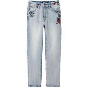 Desigual, Blauwe versleten dames jeans Blauw, Dames, Maat:S