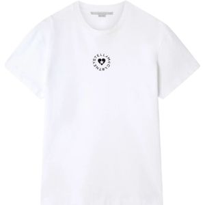 Stella McCartney, Tops, Dames, Wit, M, Katoen, Logo Print Crew Neck T-shirts