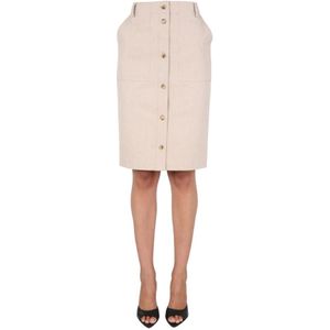 Moschino, Midi-nederdel Beige, Dames, Maat:S