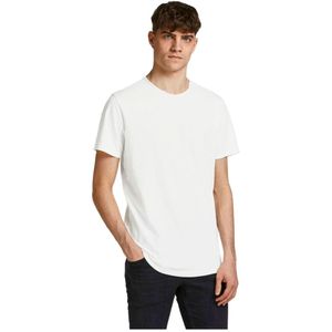 Jack & Jones, Tops, Heren, Beige, S, Katoen, Organisch Katoenen Heren T-shirt - Lente/Zomer Collectie