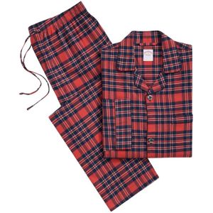 Brooks Brothers, Nachtkleding & Lounge, Heren, Rood, S, Katoen, Rode katoenen flanellen geruite pyjama