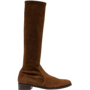 Parallele, Schoenen, Dames, Bruin, 39 EU, Suède, Stretch Suède Platte Laars Cognac